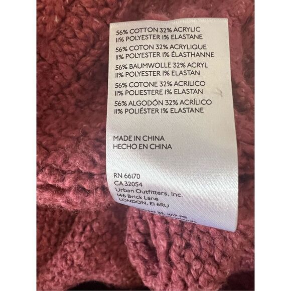 PILCRO Women's Pink Rose Long-Sleeve Cowl Neck Ribbed Sweater Small NWT - Picture 5 of 6